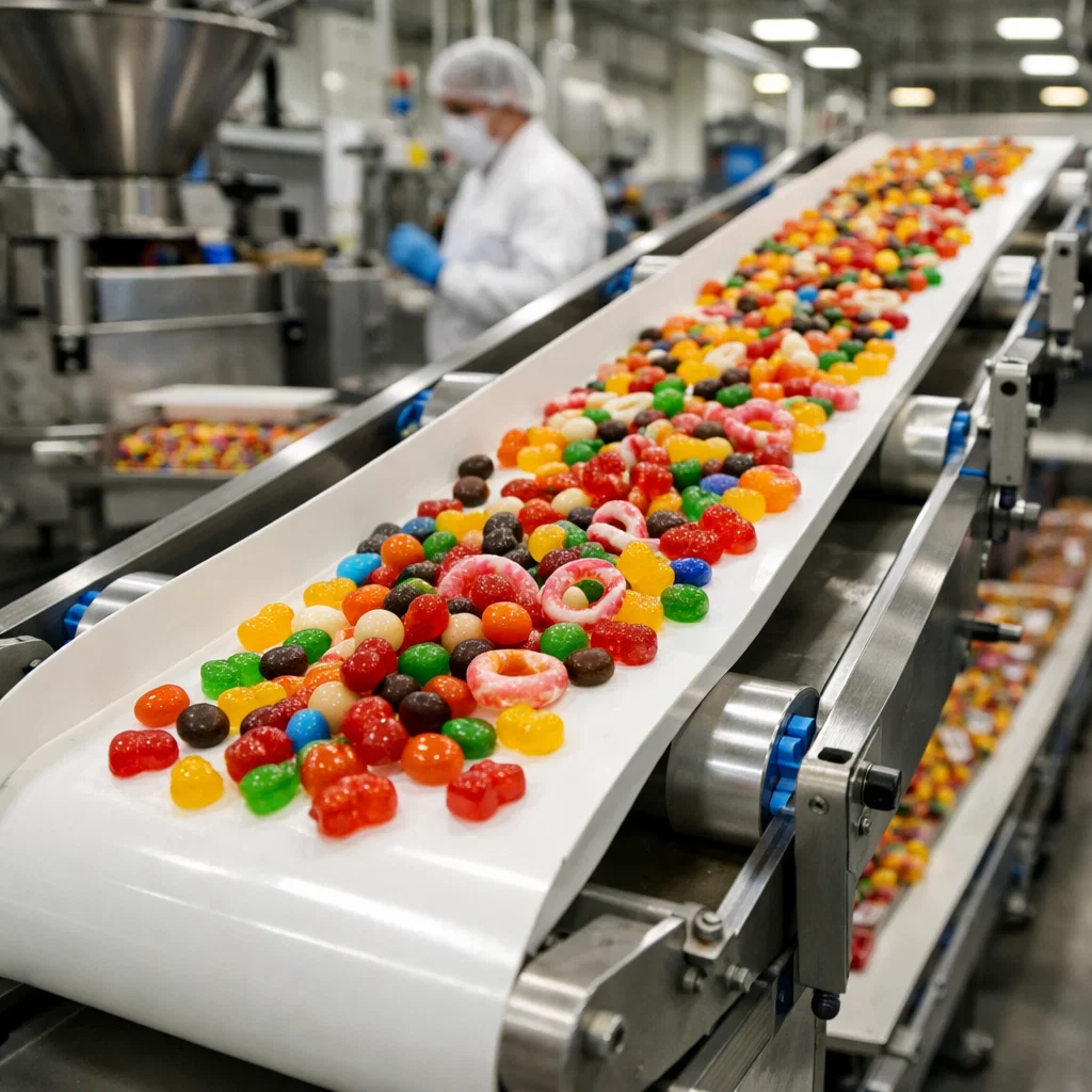 Cintas transportadoras de PU en almacén logístico automatizado
